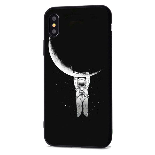 Space Moon Astronaut Phone Case