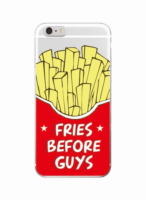 Cute Donuts Fries Before Guys Hearts Unicorn Pizza Soft Clear Phone Case