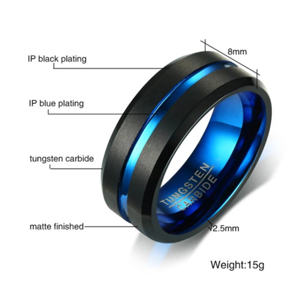 Elegant Two Color Tungsten Steel Ring