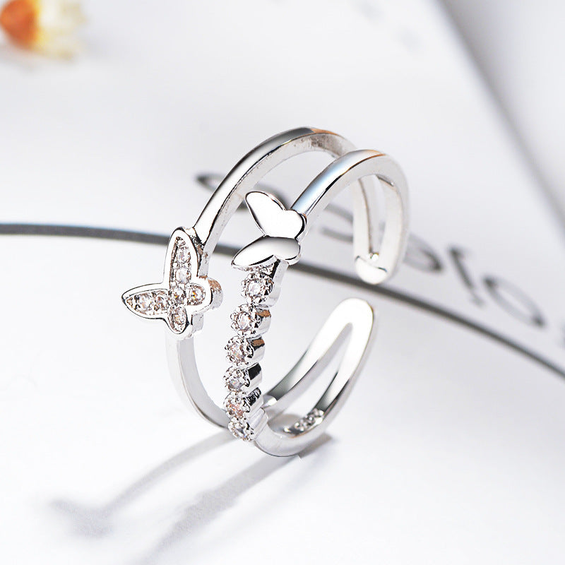 Adjustable Cold Style Chic Butterfly Index Finger Ring