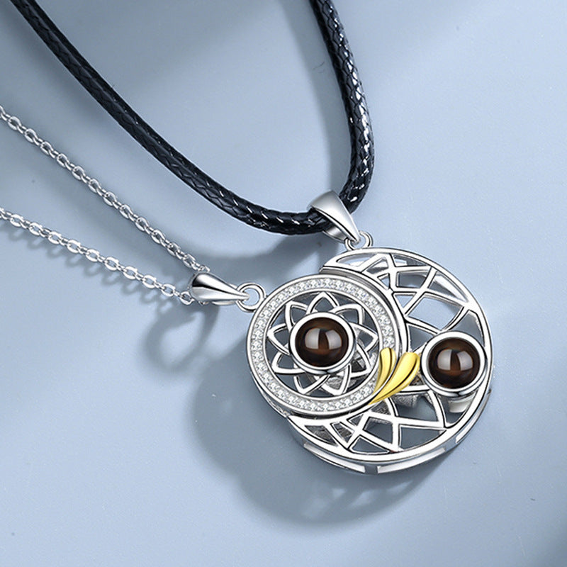 Simple Sun Moon Projection Necklace