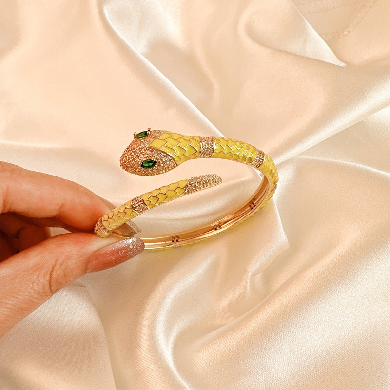 Hip hop women's snake shaped bracelet