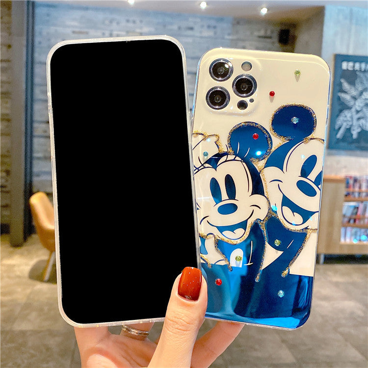 Blue light black-and-white Mickey Phone Case