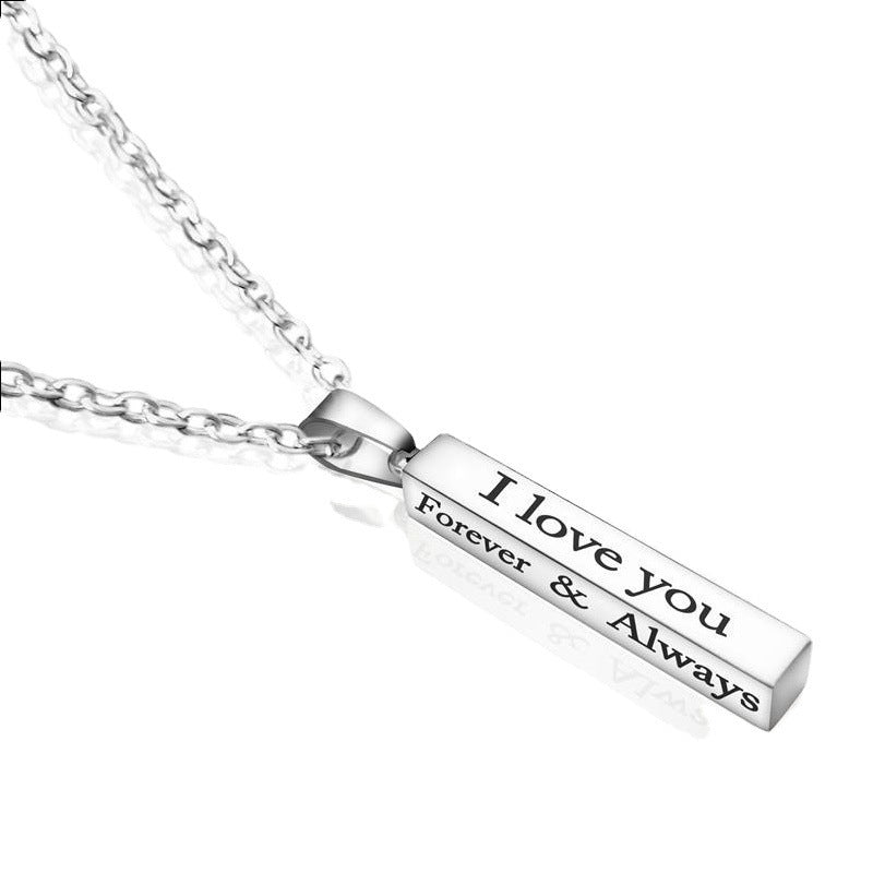 Stainless Steel Wishing Column Pendant Necklace