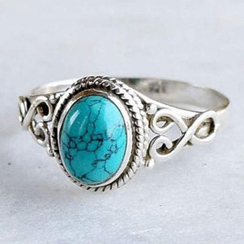 Inlaid Vintage Green Turquoise Rings