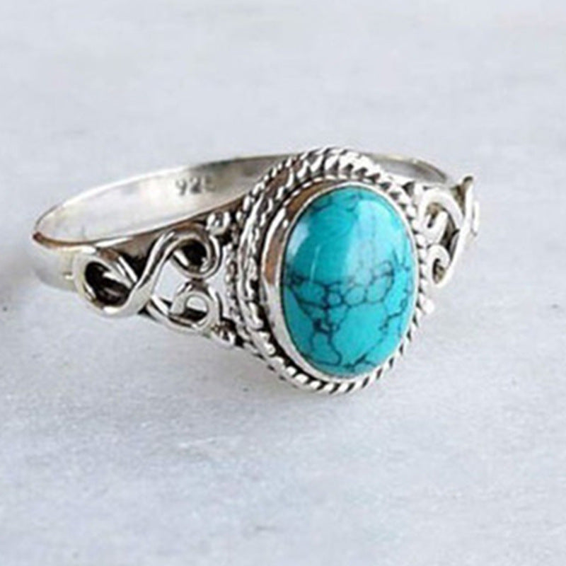 Inlaid Vintage Green Turquoise Rings