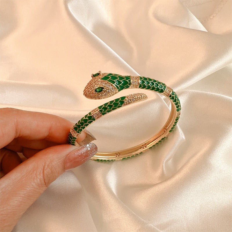 Hip hop women's snake shaped bracelet