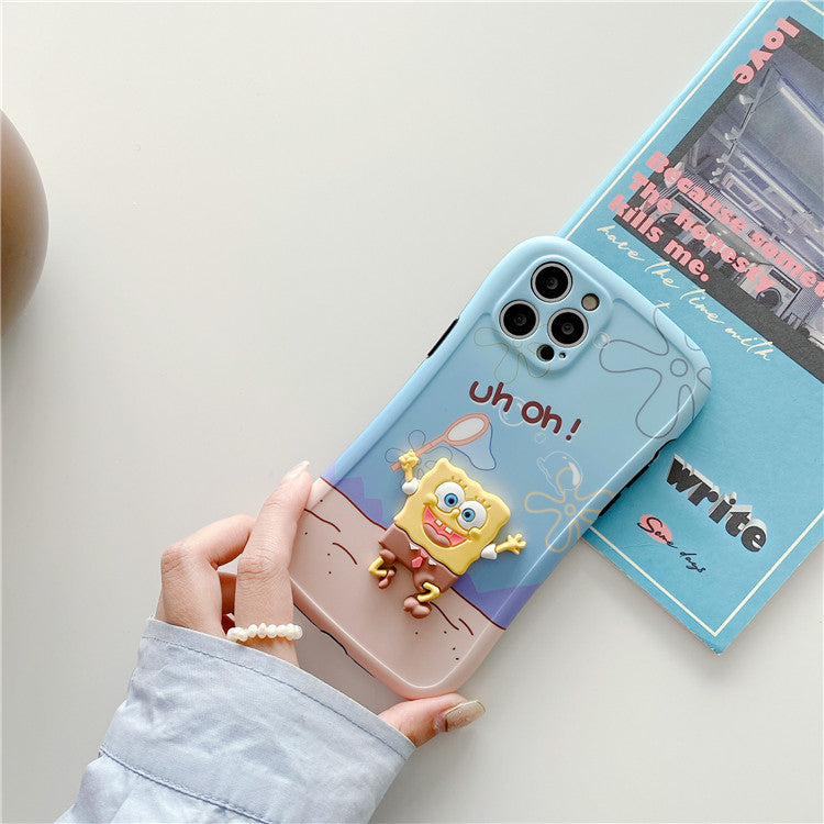 Three-Dimensional Sponge Bob Square Pants Phone Cover