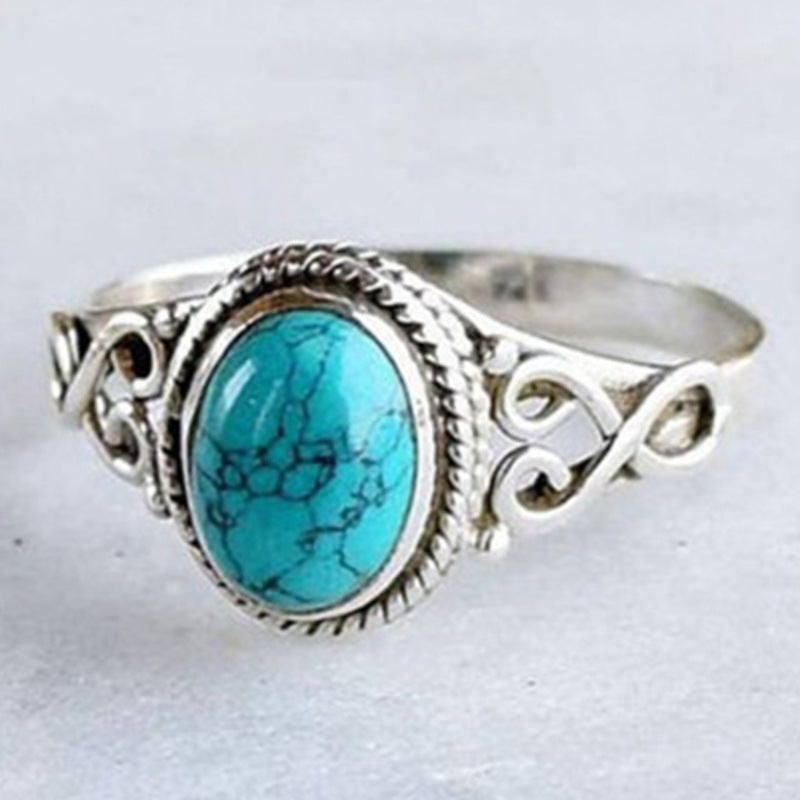 Inlaid Vintage Green Turquoise Rings