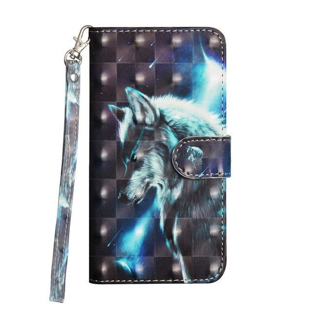 Printed Cute Animal Slot Wallet Cover