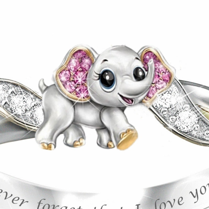 Never Forget I Love You Pink Elephant Ring