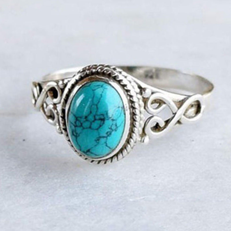 Inlaid Vintage Green Turquoise Rings