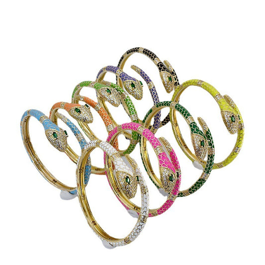 Hip hop women's snake shaped bracelet