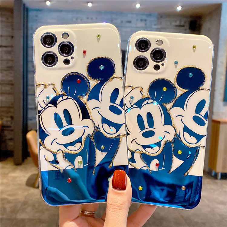 Blue light black-and-white Mickey Phone Case