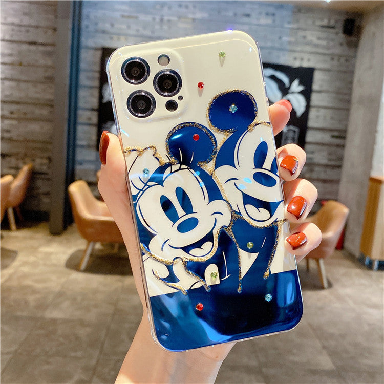 Blue light black-and-white Mickey Phone Case