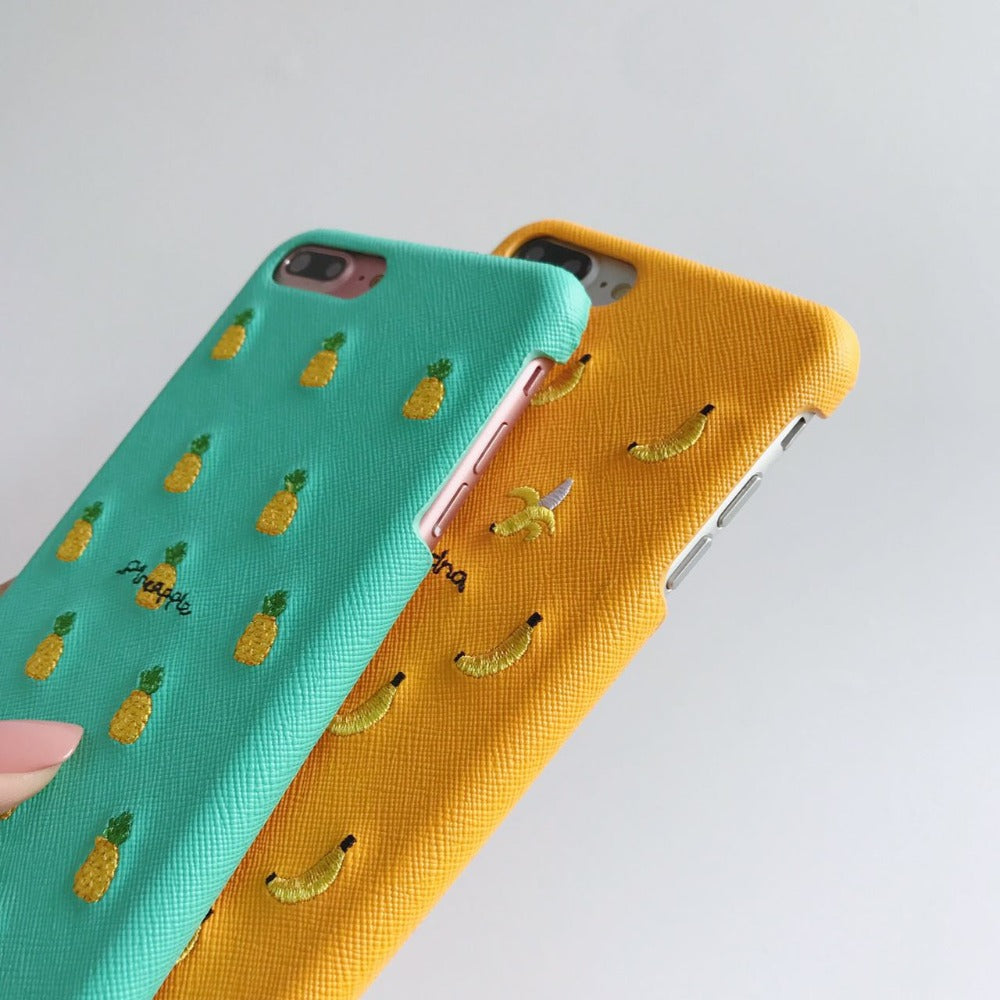 Embroidery Fruit Pattern Phone Case