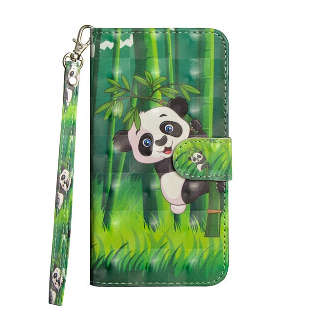 Printed Cute Animal Slot Wallet Cover