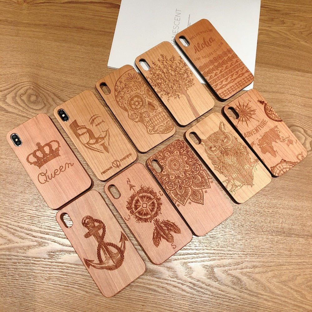 Laser Engraving Real Wood Phone Case