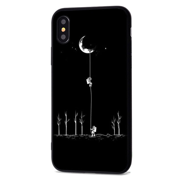 Space Moon Astronaut Phone Case