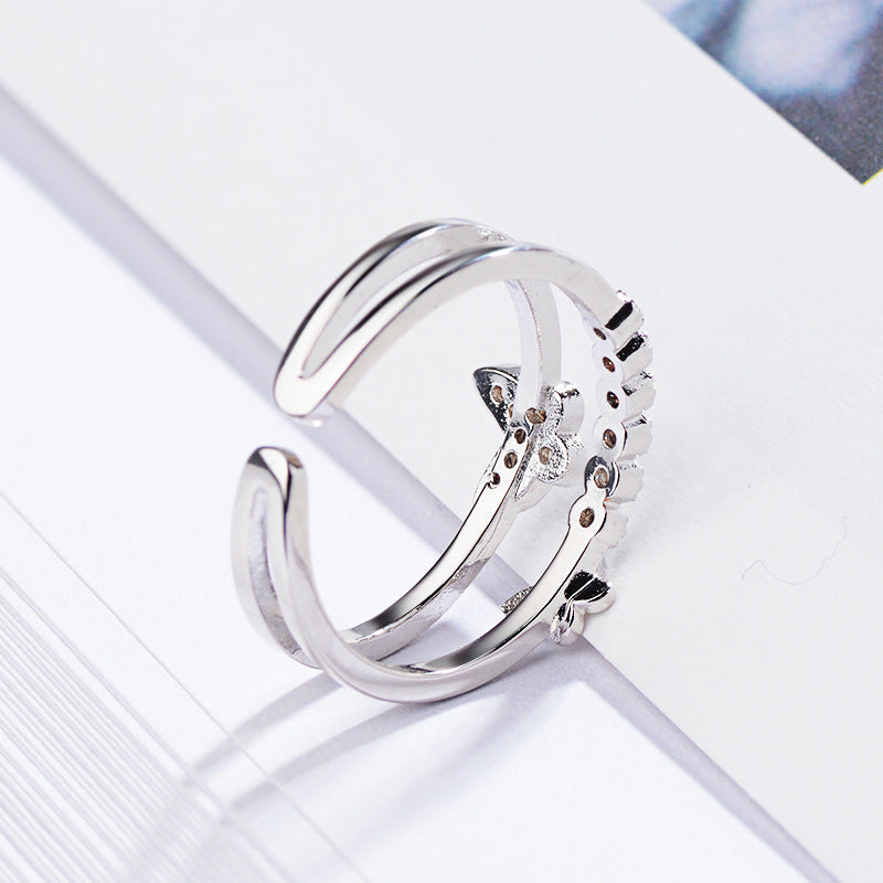 Adjustable Cold Style Chic Butterfly Index Finger Ring