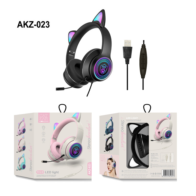 Luminous Cat Ear Wired Headset