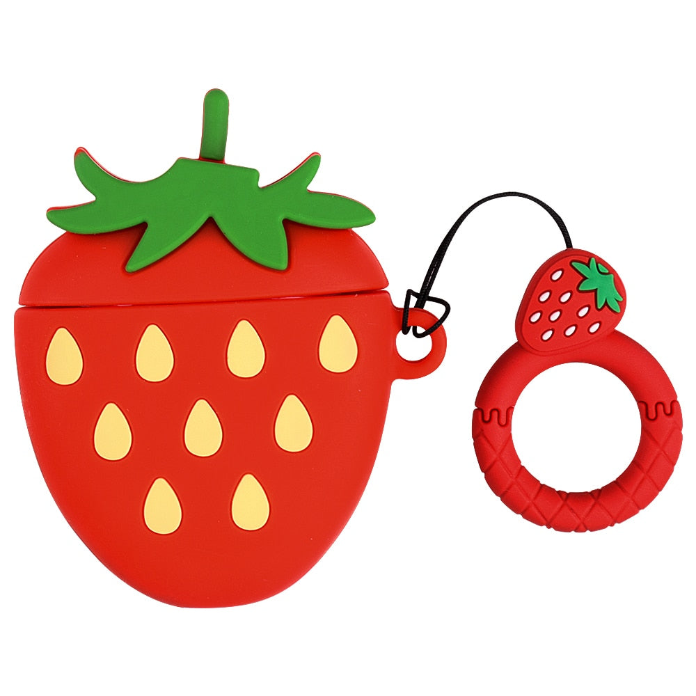 3D Avocado Strawberry Pattern Silicone Case