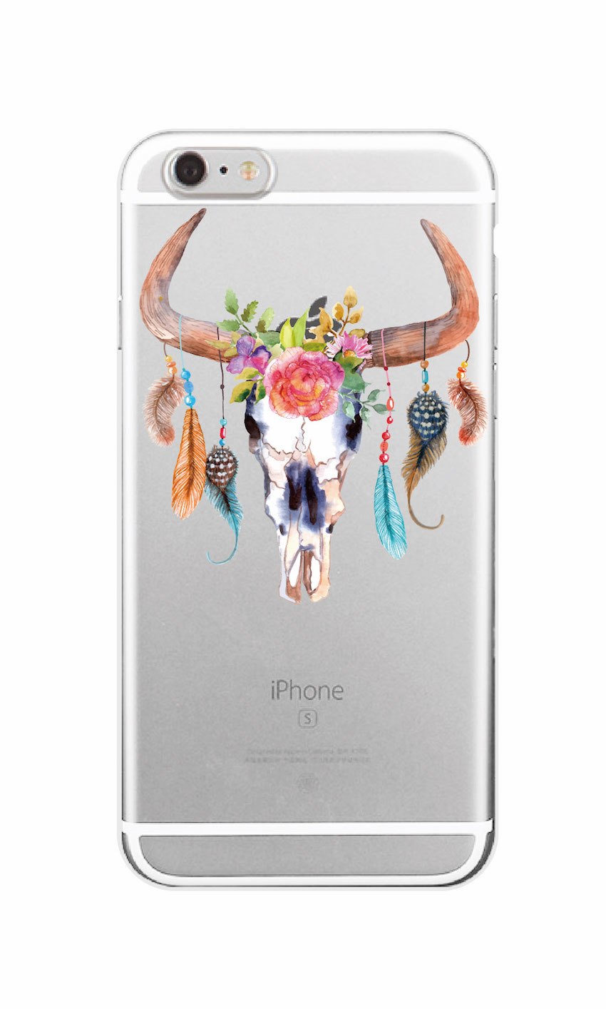 Boho Dream Catcher Wolf Feather skull Soft Phone Case