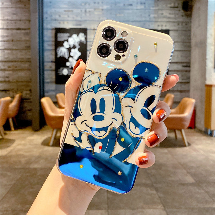 Blue light black-and-white Mickey Phone Case