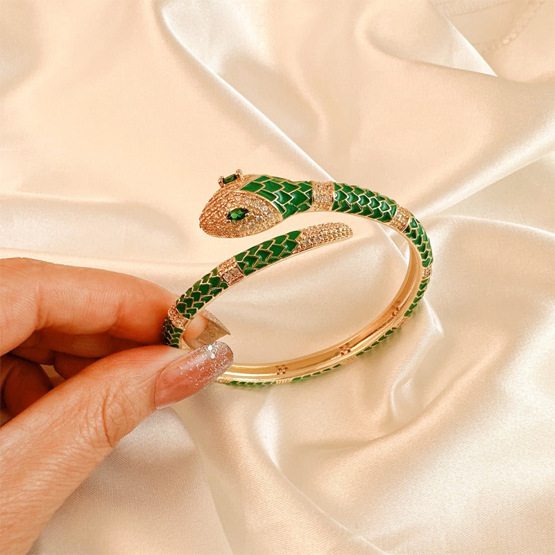 Hip hop women's snake shaped bracelet