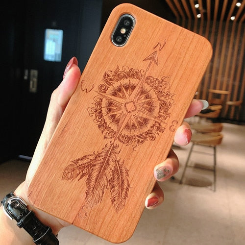 Laser Engraving Real Wood Phone Case